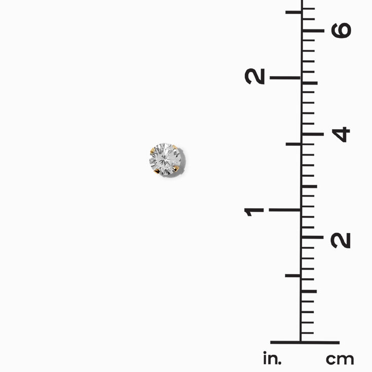 C LUXE by Claire&#39;s 14k Yellow Gold Cubic Zirconia 6MM Round Stud Earrings,