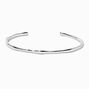 Silver-tone Simple Textured Cuff Bracelet,