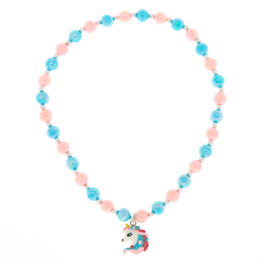 Claire's Club Unicorn Beaded Necklace,
