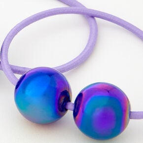 Purple Iridescent Beaded Hair Ties - 2 Pack,