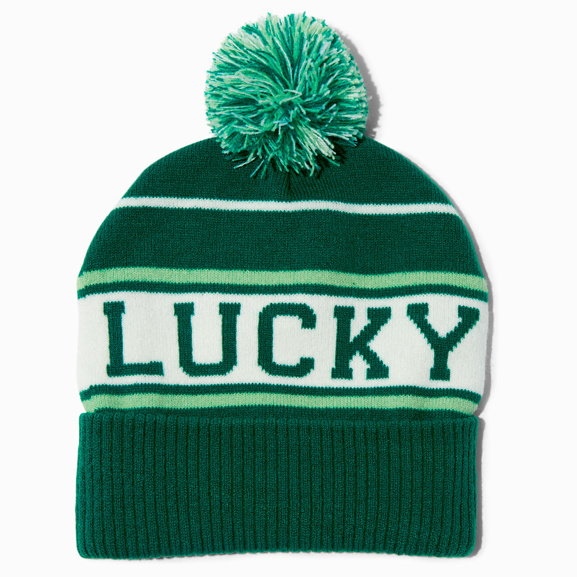 Bonnet à rayures vertes « Lucky »,