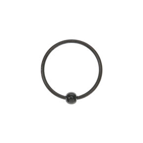 22G Black Sterling Silver Beaded Nose Ring,
