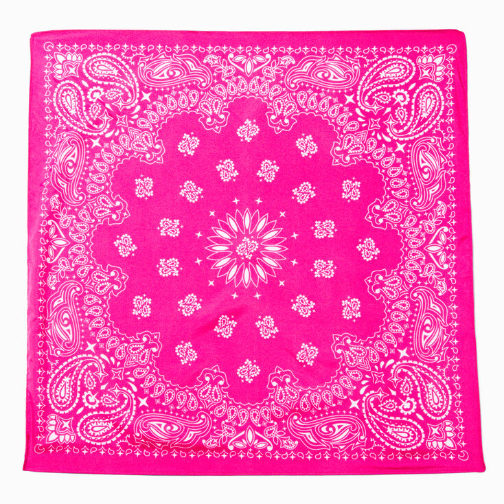 Bandeau bandana motif cachemire rose,