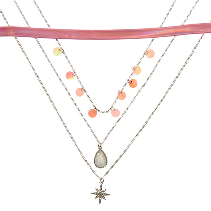Metallic Pink Necklace Set,