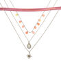 Metallic Pink Necklace Set,