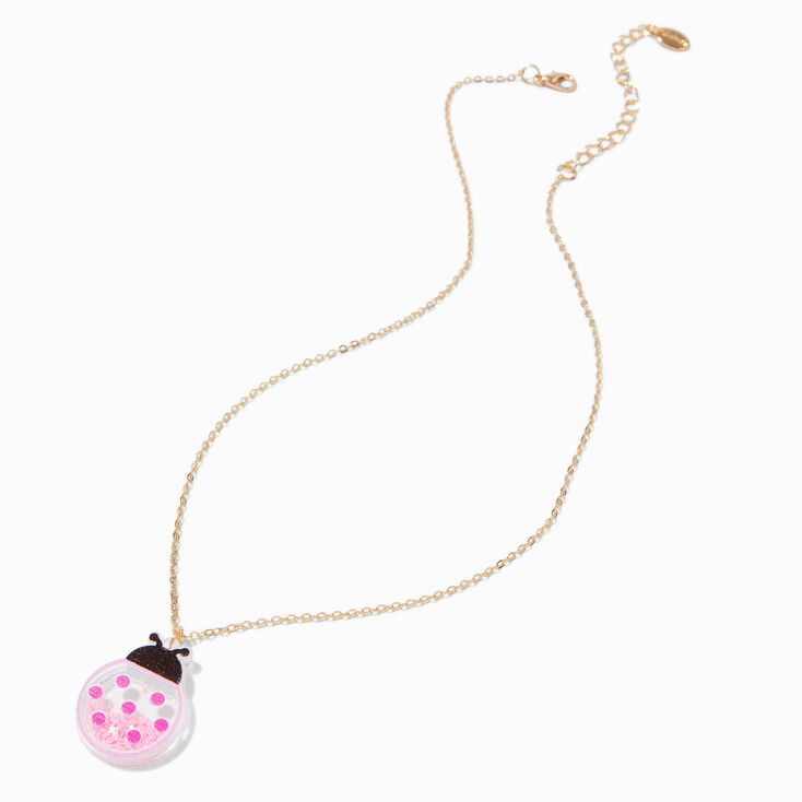 Collier &agrave; pendentif shaker coccinelle rose,