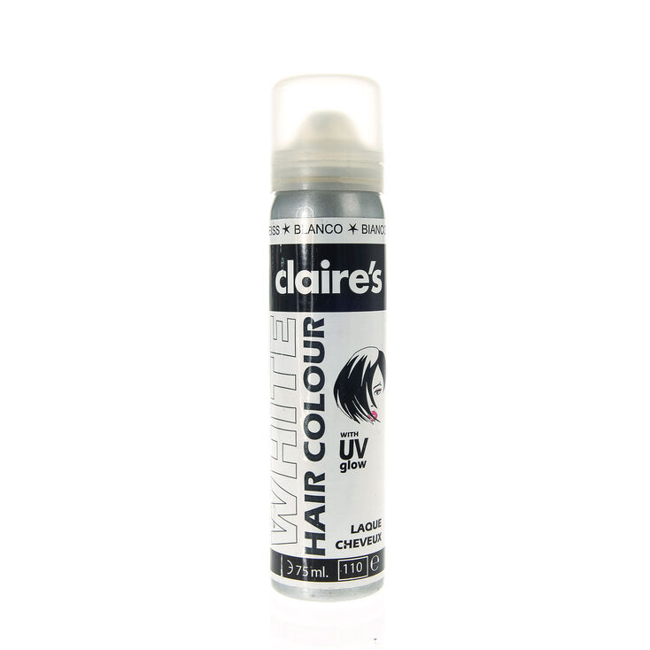 Claire's Couleur temporaire pour cheveux effet brillance UV - Blanc