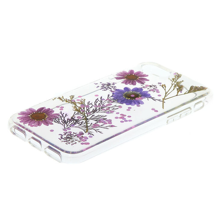 Pressed Flower Glitter Phone Case - Fits iPhone 6/7/8/SE,