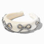 Embellished Bows Puffy Ivory headband,