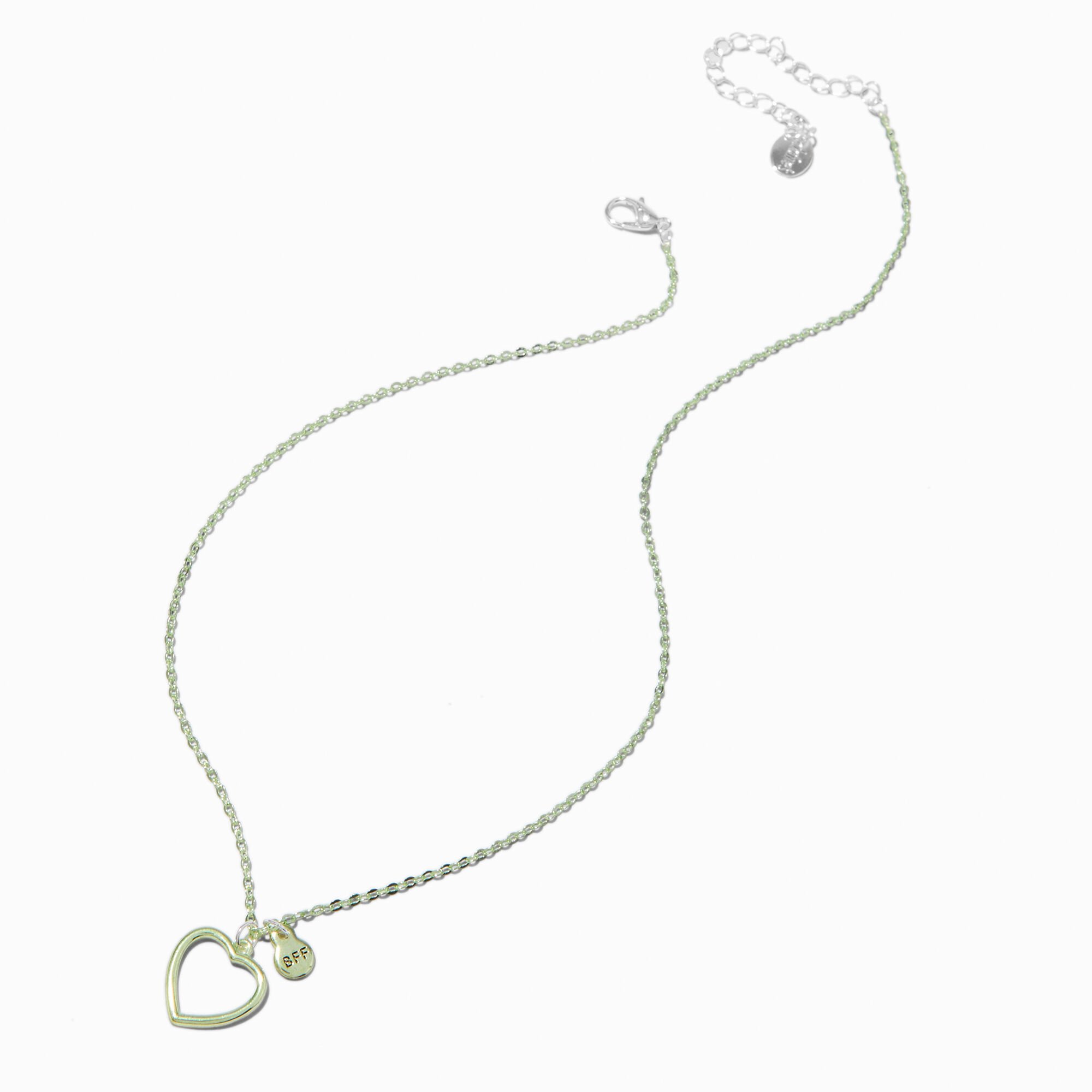Best Friends Flower, Heart & Butterfly Cut-Out Pendant Necklaces - 3 Pack,