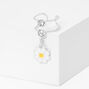 Silver Crystal Enamel Daisy Ear Cuff,