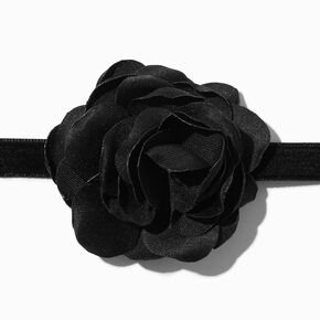 Black Chiffon Flower Choker Necklace,