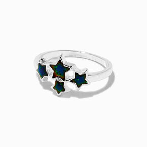 Silver-tone Star Cluster Mood Ring,