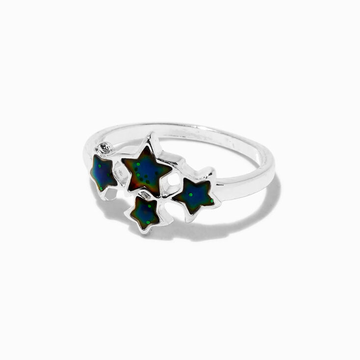 Silver-tone Star Cluster Mood Ring,