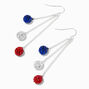 Red, White, &amp; Blue Fireball 2.5&quot; Drop Earrings,