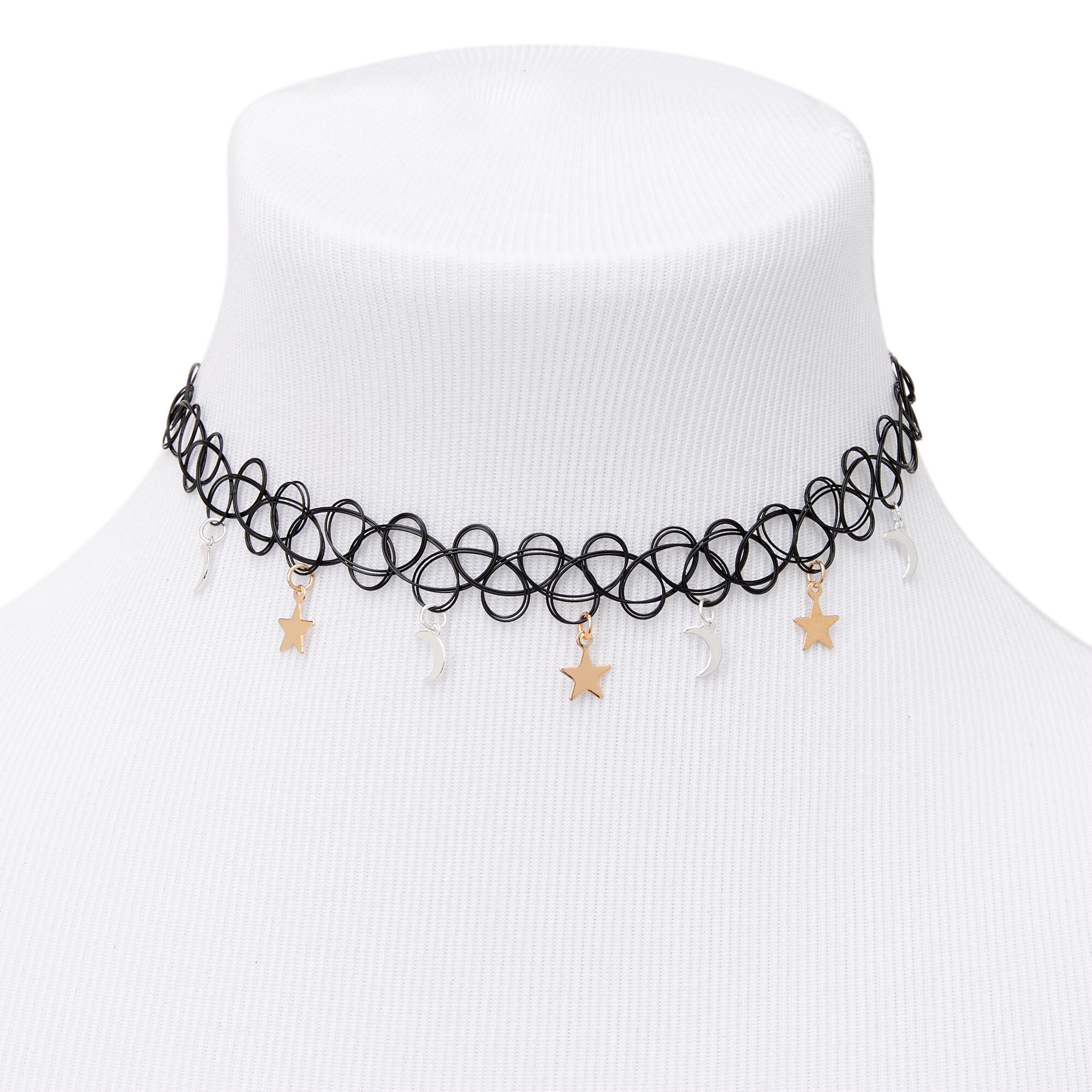 hjerte Gulerod Ciro Mixed Metal Celestial Tattoo Choker Necklace | Claire's US