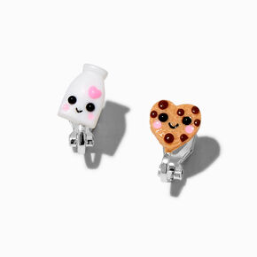 Clous d&#39;oreilles &agrave; clip lait et cookies,
