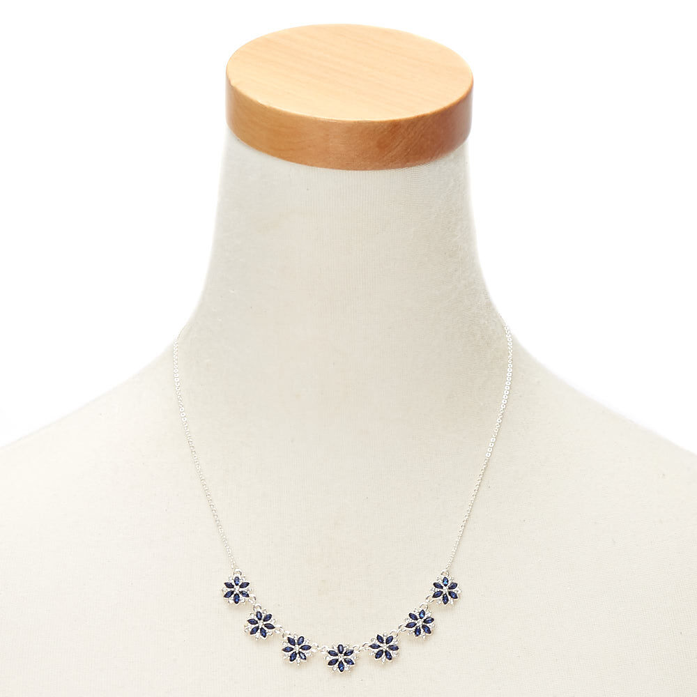 Winter Floral Jewellery Set - Navy Blue, 2 Pack,