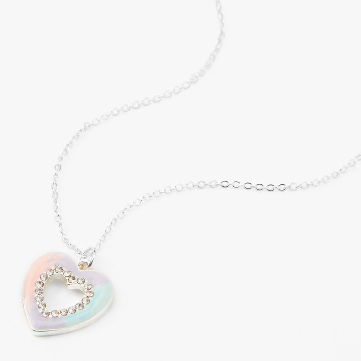 Pastel Ombre Open Heart Pendant Necklace | Claire's US