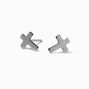 Stainless Steel Cross Studs Ear Piercing Kit with After Care Solution,