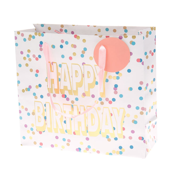 Pastel Polka Dot Happy Birthday Medium Gift Bag,