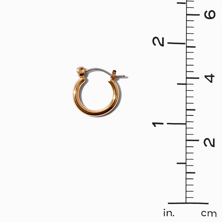 Gold-tone Graduated Hinge Hoop Earrings - 3 Pack,