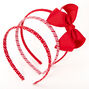 Claire&#39;s Club Mixed Pattern Bow Headbands - Red, 3 Pack,