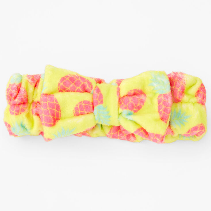 Yellow Pineapple Plush Makeup Bow Headwrap,