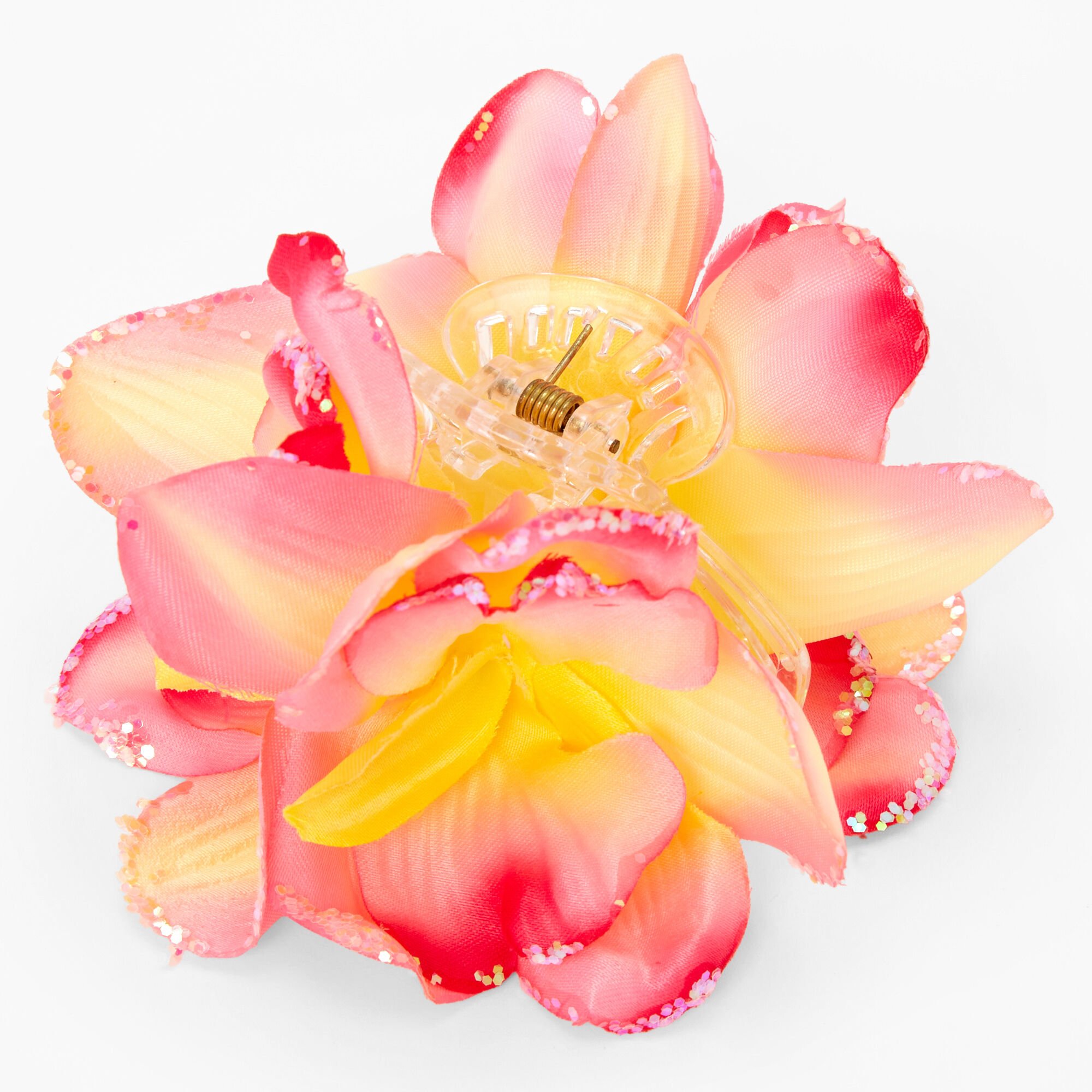 Yellow Orange Orchid Flower Hair Claw | Claire's Yellow Orange Orchid Flower Hair Claw | Claire's