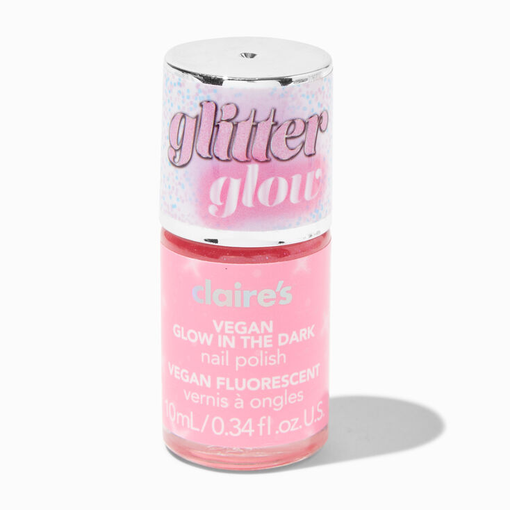 Glitter Glow Vegan Glow in The Dark Nail Polish - Pink,