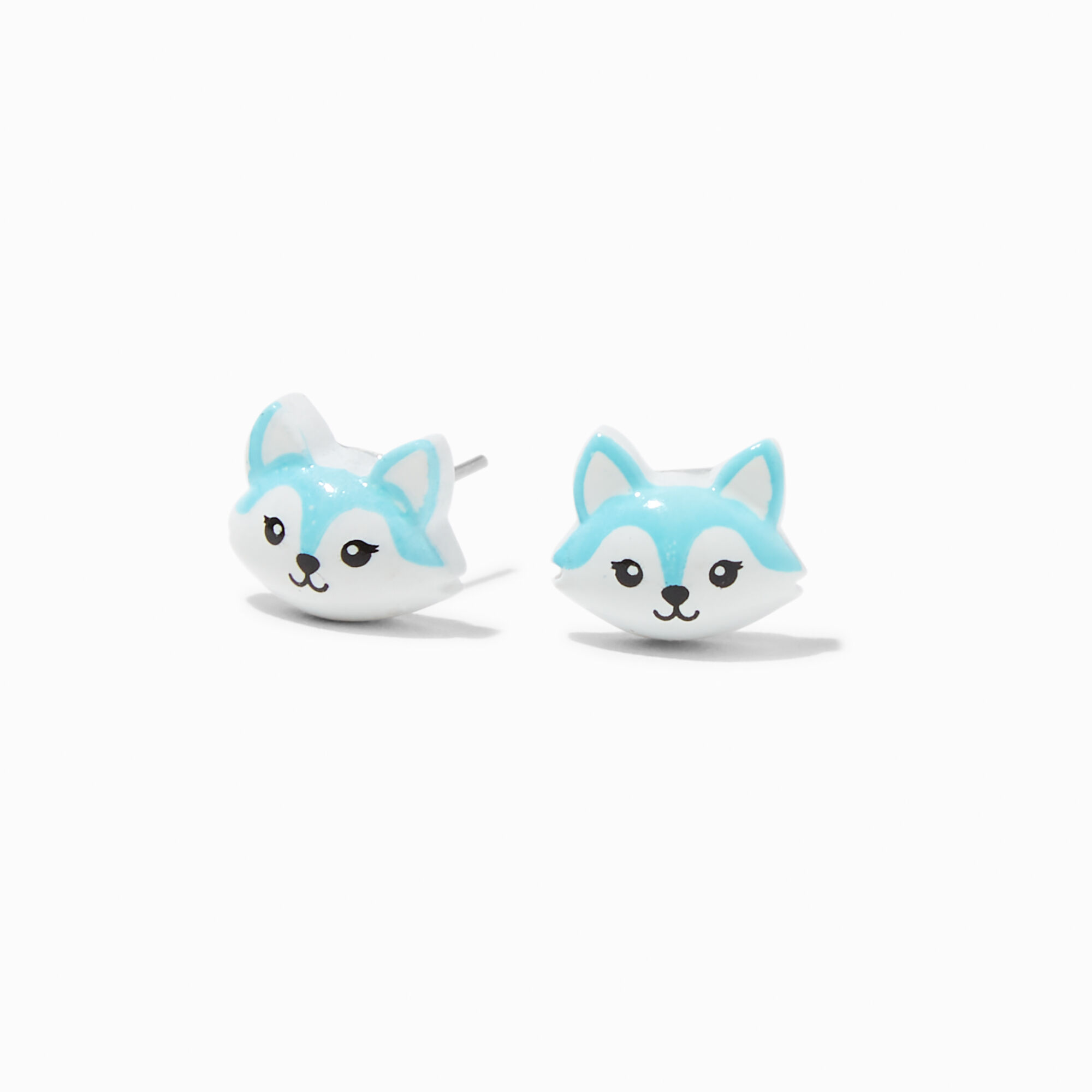 Blue Husky Stud Earrings,