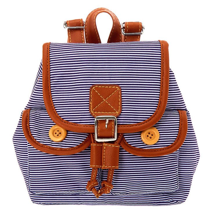 Sac &agrave; dos &agrave; rayures bleu marine Claire&#39;s&nbsp;Club,
