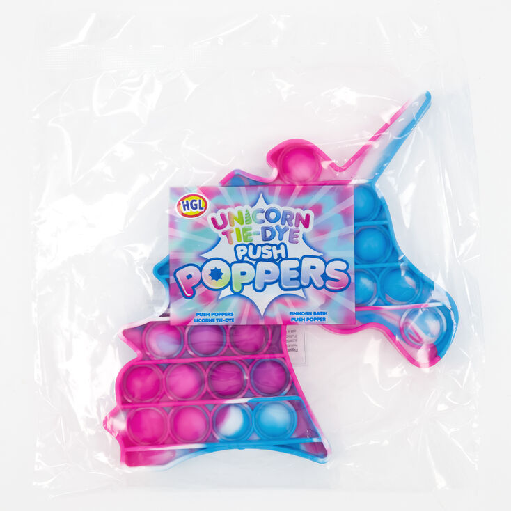 Tie-Dye Unicorn Push Poppers Fidget Toy &ndash; Styles May Vary,
