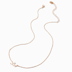 Gold-tone Script Zodiac Pendant Necklace - Leo,