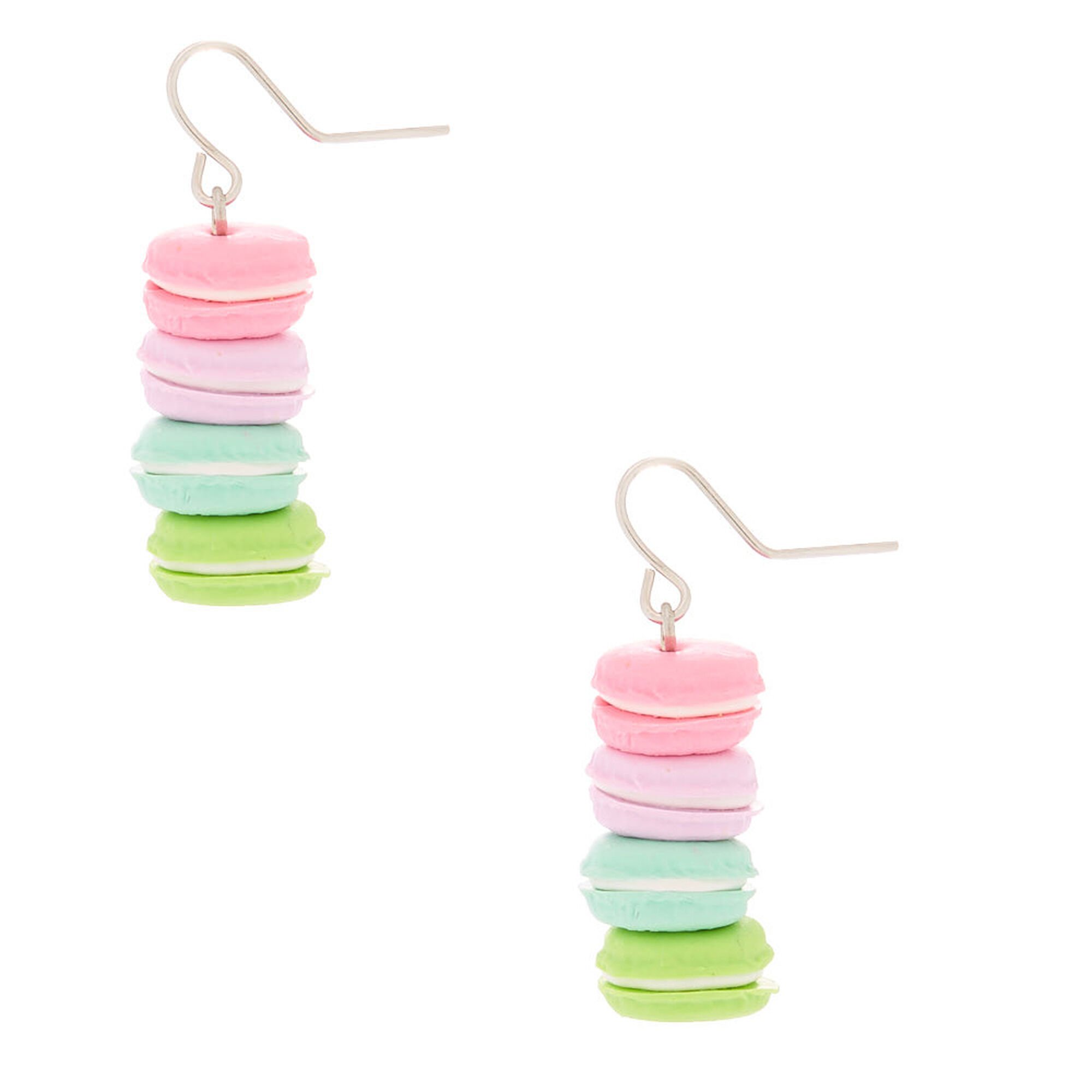 View Claires 1 Rainbow Macaroon Drop Earrings Silver information
