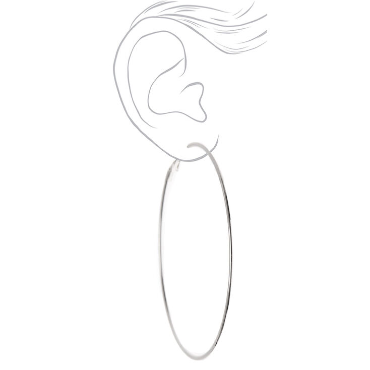 Silver-tone 80mm Hoop Earrings,