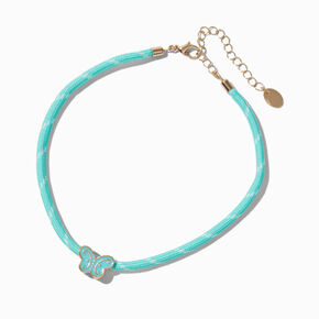 Turquoise Rope Butterfly Pendant Necklace,