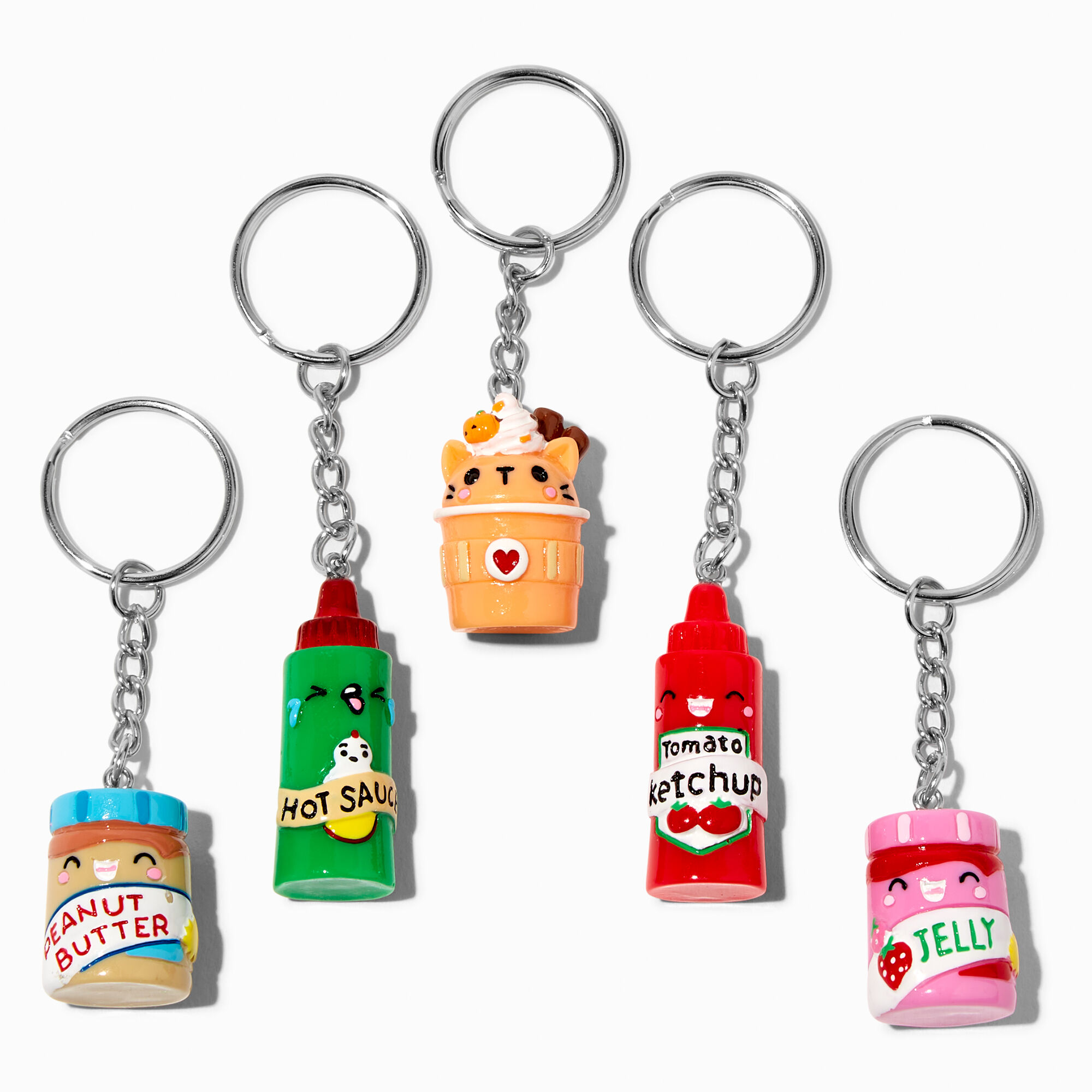 View Claires Best Friends Snack Keyrings 5 Pack Silver information