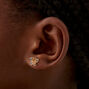 Gold-tone Butterfly &amp; Daisy Stud Earrings - 9 Pack,