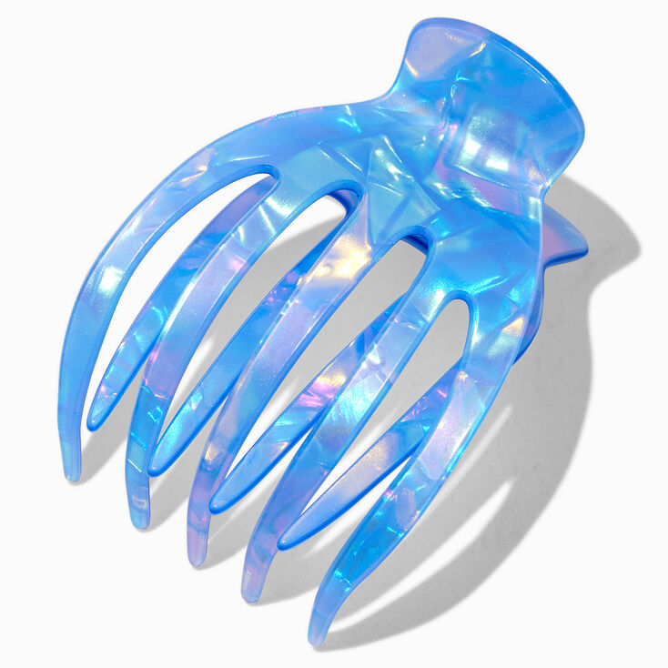 Iridescent Blue Medium Yoga Hair Claw,