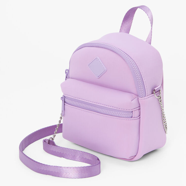 Solid Lavender Backpack Crossbody Bag,