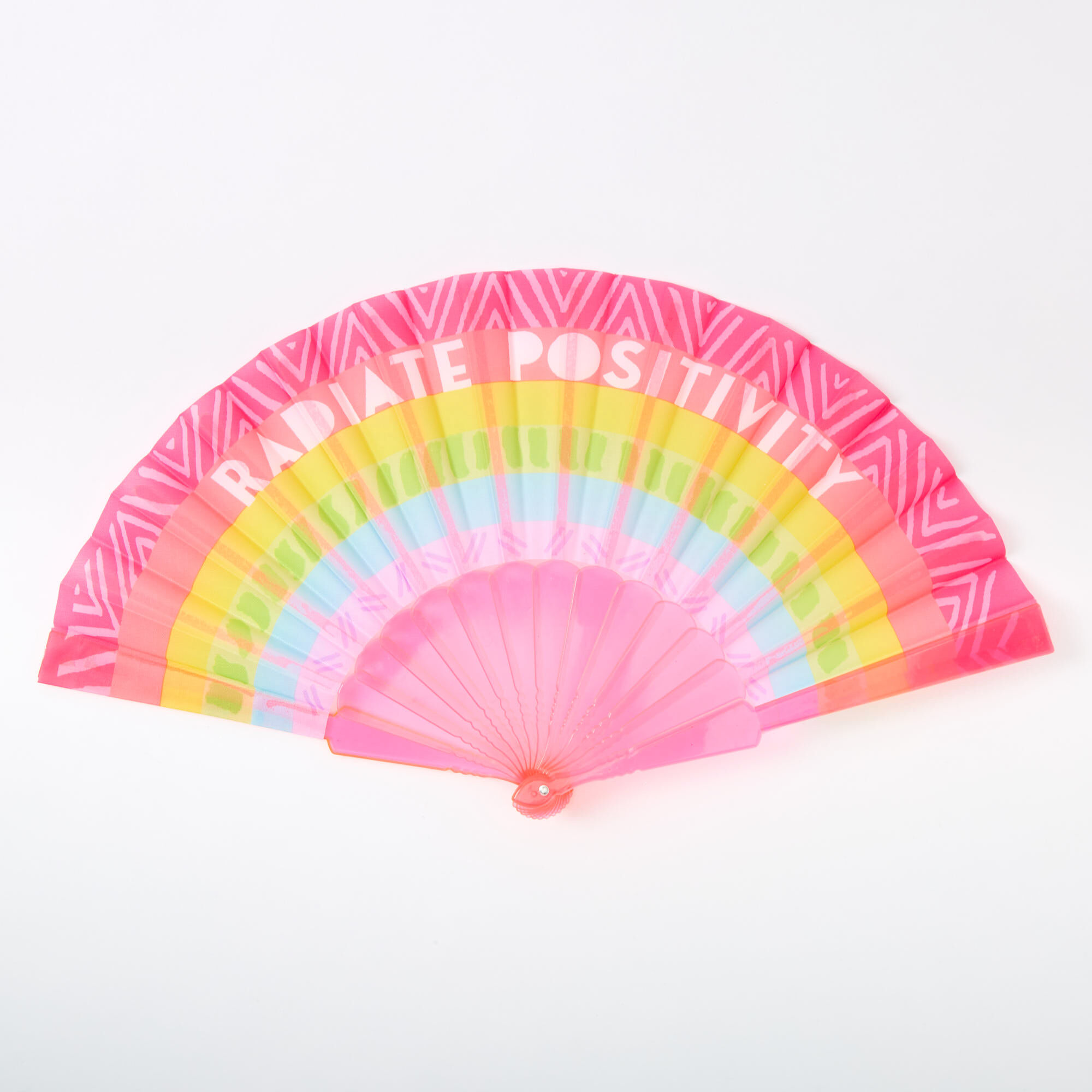 Radiate Positivity Rainbow Folding Fan,