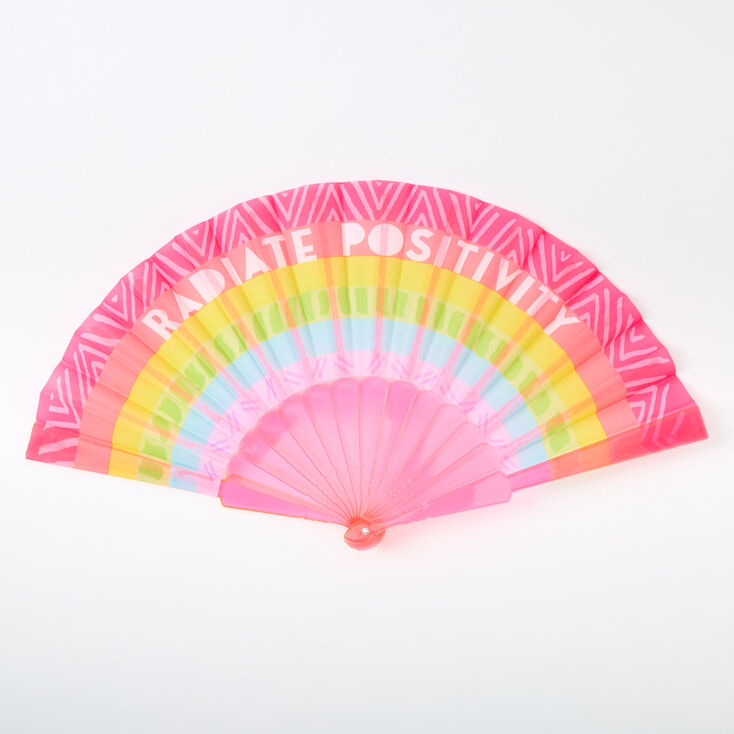 Radiate Positivity Rainbow Folding Fan,
