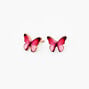 18kt Rose Gold Plated Pink Butterfly Stud Earrings,