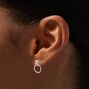 Silver-tone Mini Doorknocker Heart Crystal Stud Earrings - 9 Pack,