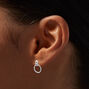 Silver Doorknocker Heart Crystal Stud Earrings - 9 Pack,