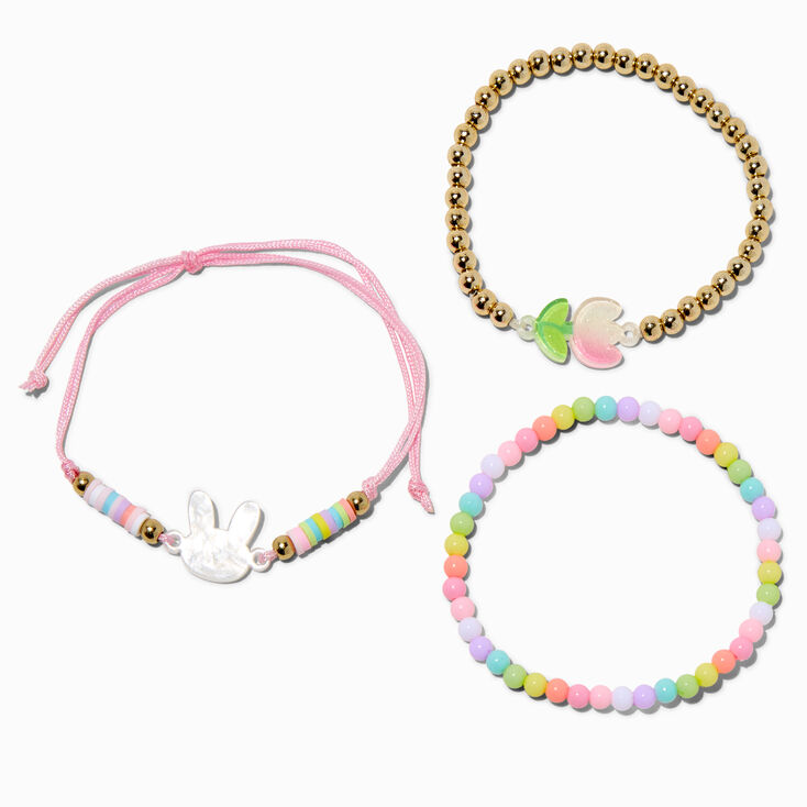 Claire&#39;s Club Bunny Bloom Bracelets - 3 Pack,