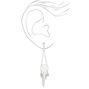 Silver-tone Dreamcatcher 2&quot; Drop Clip On Earrings,