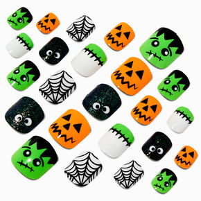 Halloween Icons Square Press On Faux Nail Set - 24 Pack,