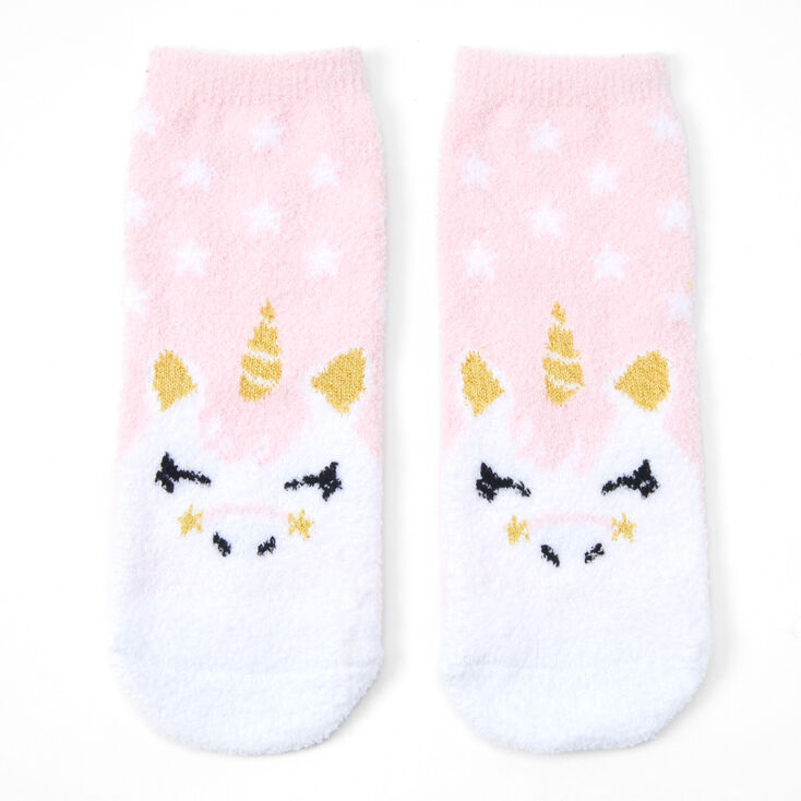Claire&#39;s Club Unicorn Chenille Slipper Socks - Pink,